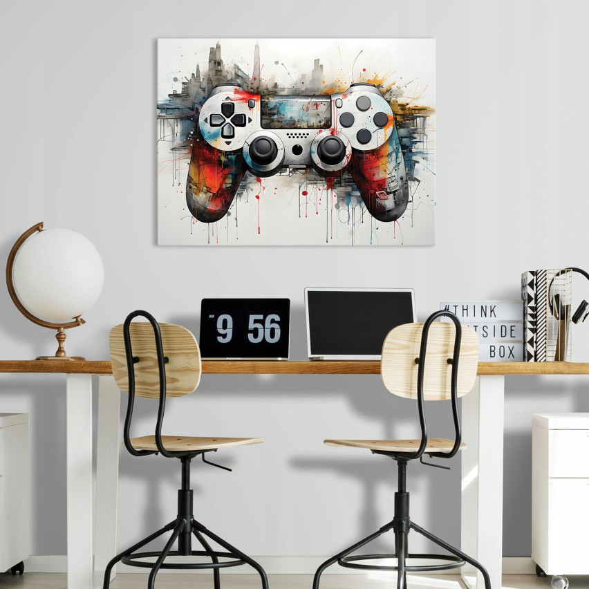 Bild FOR YOUNG GAMERS Gaming Graffiti Wand Leinwand groß 100x70