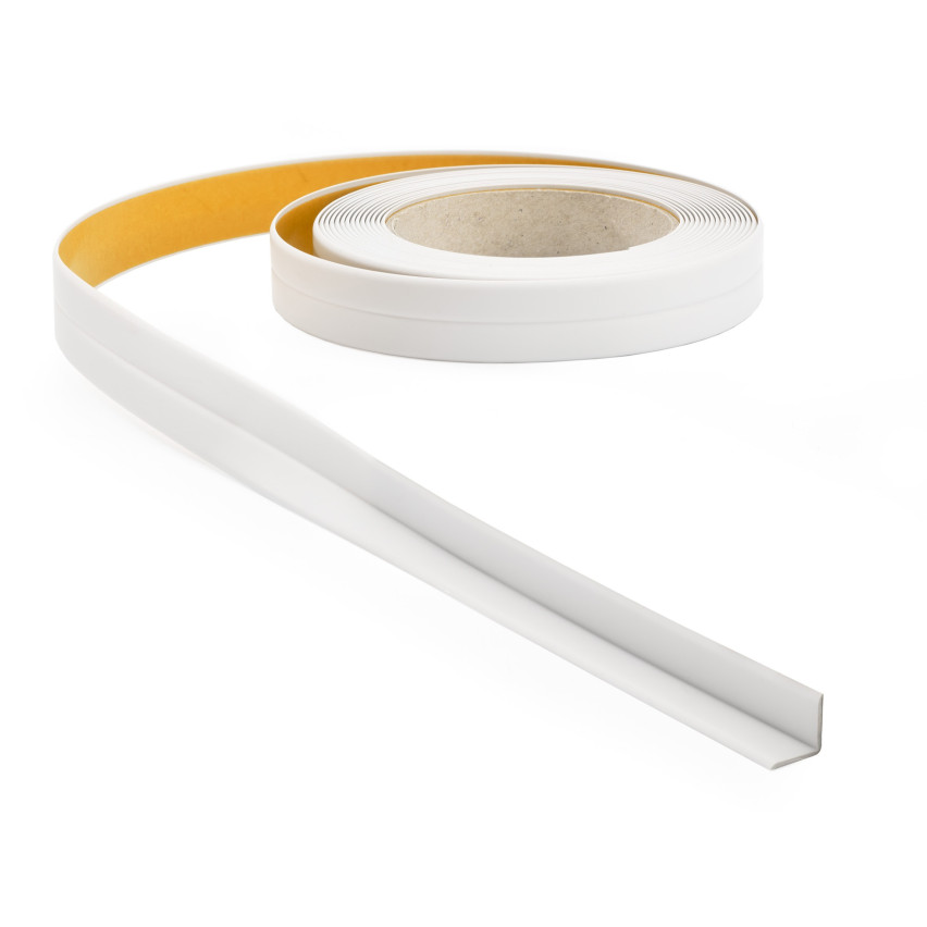 Weichsockelleiste selbstklebend 10x10mm für Küche und Bad Knickleiste aus PVC Dichtungsband Fugendichtband hellgrau 5m