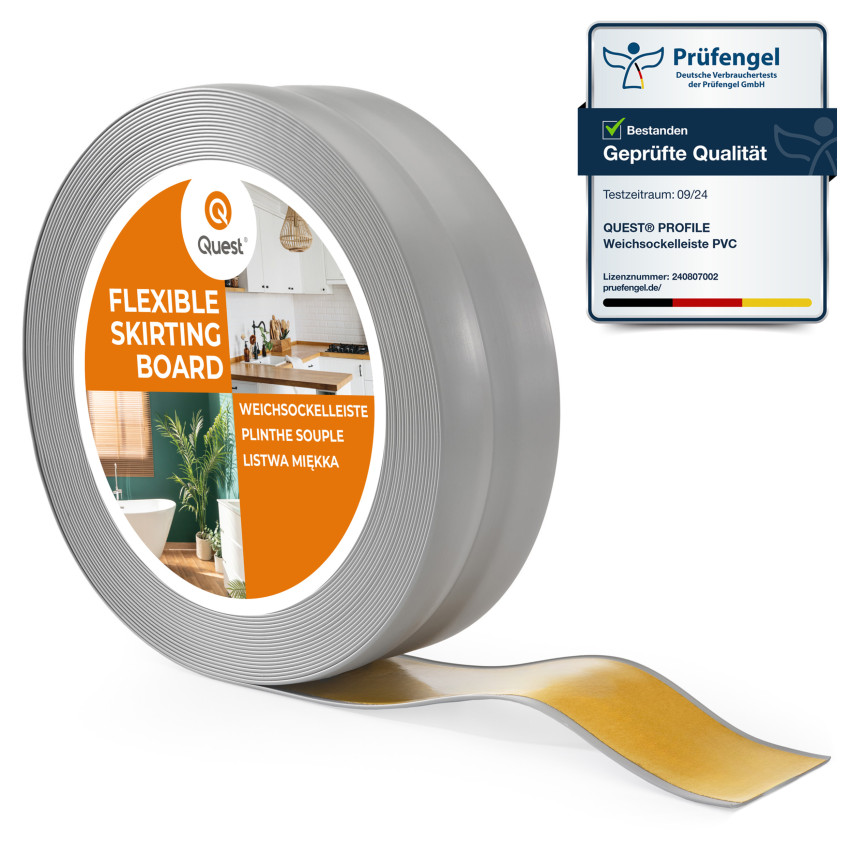 Selbstklebende PVC-Sockelleiste 32x23mm grau