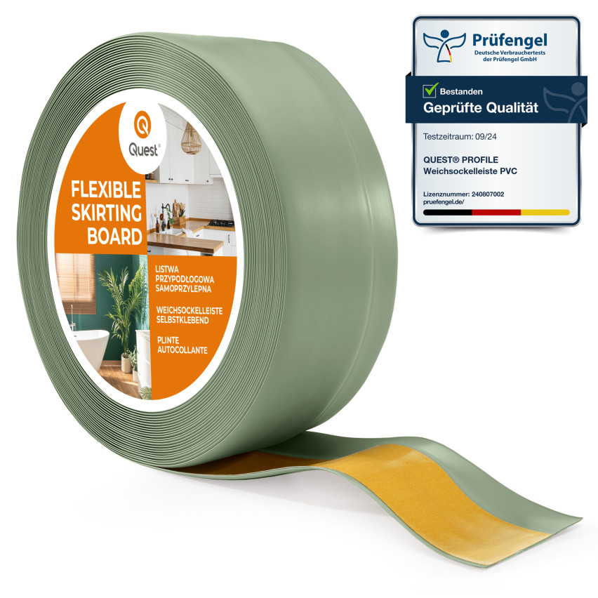 Selbstklebende PVC-Sockelleiste 50x20mm hellgrün