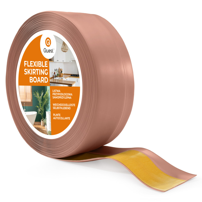 Selbstklebende PVC-Sockelleiste 50x20mm hellbraun