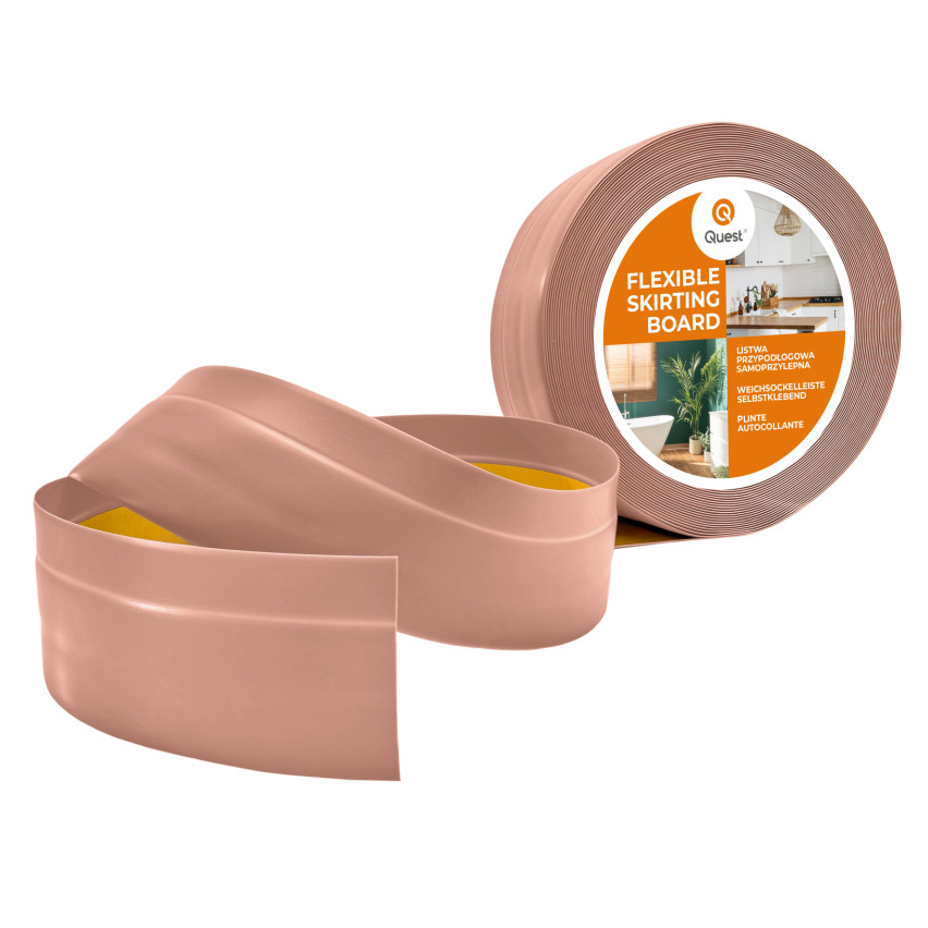Selbstklebende PVC-Sockelleiste 50x20mm hellbraun