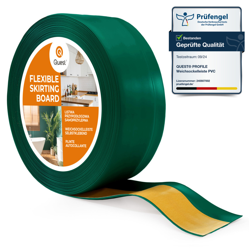 Selbstklebende PVC-Sockelleiste 50x20mm grün