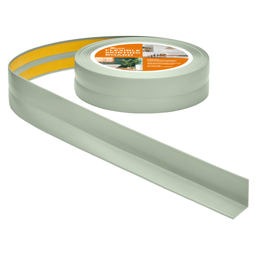 Weichsockelleiste selbstklebend, Wandabschlussleiste Küche und Bad, Dichtungsband aus PVC, flexible Winkelleiste, Hellgrun