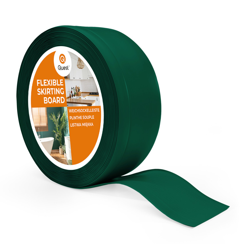 Weichsockelleiste, Flexibel Bodenleiste, Eckleiste, PVC 70x20mm, grün