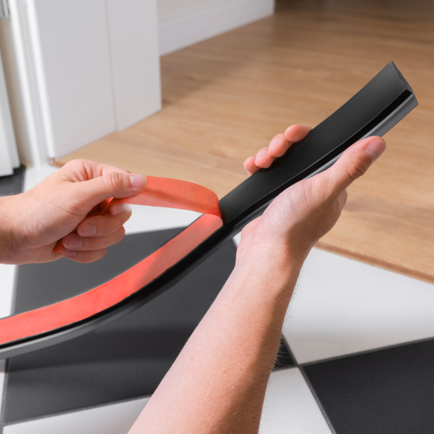Selbstklebendes flexibles Rampenprofil für Fliesen und Teppiche – 2 m, dunkelgrau