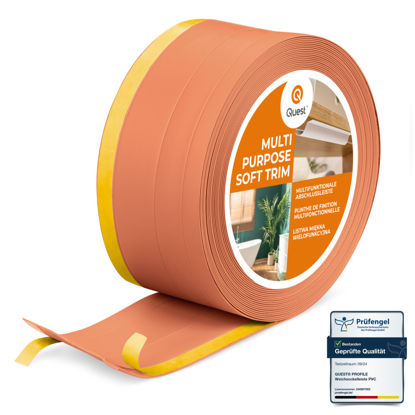 Multifunktionale PVC-Leiste 4in1 – Selbstklebendes Abschlussprofil, 120 mm, Ziegelrot