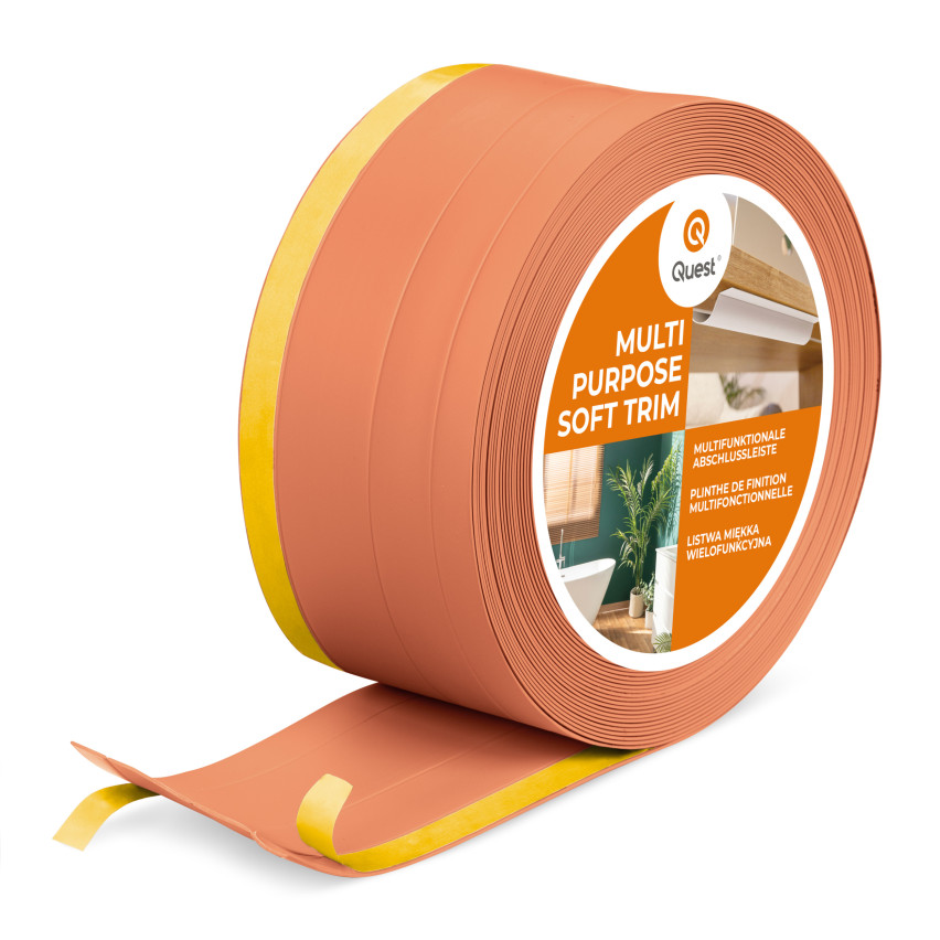Multifunktionale PVC-Leiste 4in1 – Selbstklebendes Abschlussprofil, 120 mm, Ziegelrot