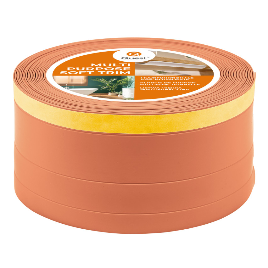Multifunktionale PVC-Leiste 4in1 – Selbstklebendes Abschlussprofil, 120 mm, Ziegelrot