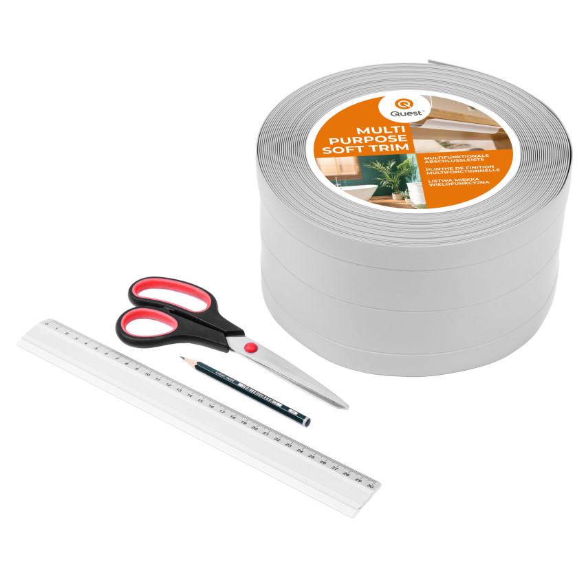 Multifunktionale PVC-Leiste 4in1 – Selbstklebendes Abschlussprofil, 120 mm, Dunkelgrau