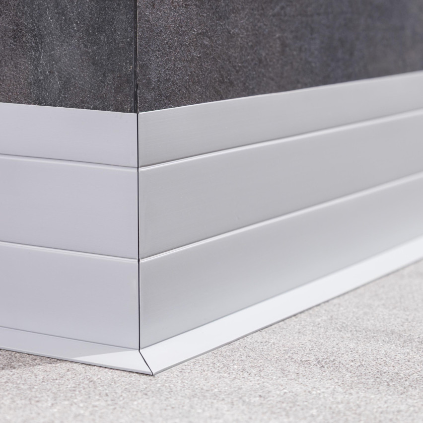 Multifunktionale PVC-Leiste 4in1 – Selbstklebendes Abschlussprofil, Grau