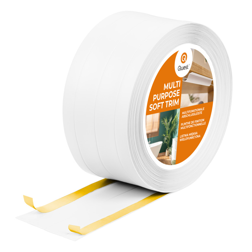 Multifunktionale PVC-Leiste 4in1 – Selbstklebendes Abschlussprofil, Weiß