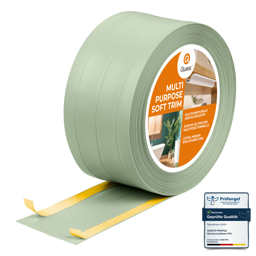Multifunktionale PVC-Leiste 4in1 – Selbstklebendes Abschlussprofil, Hellgrün