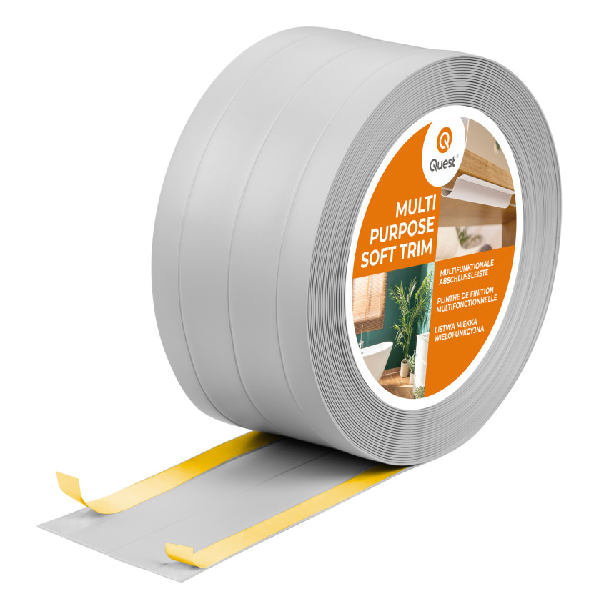 Multifunktionale PVC-Leiste 4in1 – Selbstklebendes Abschlussprofil, Grau