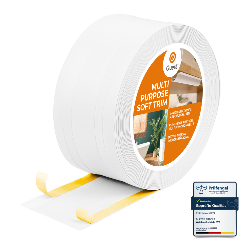 PVC-Multifunktionsleiste 2in1 – Selbstklebendes Abschlussprofil, 110Mm, Weiß