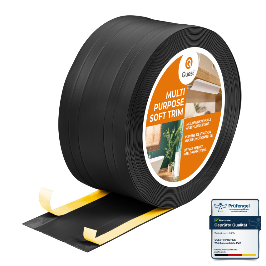 PVC-Multifunktionsleiste 2in1 – Selbstklebendes Abschlussprofil, 110Mm, Schwarz