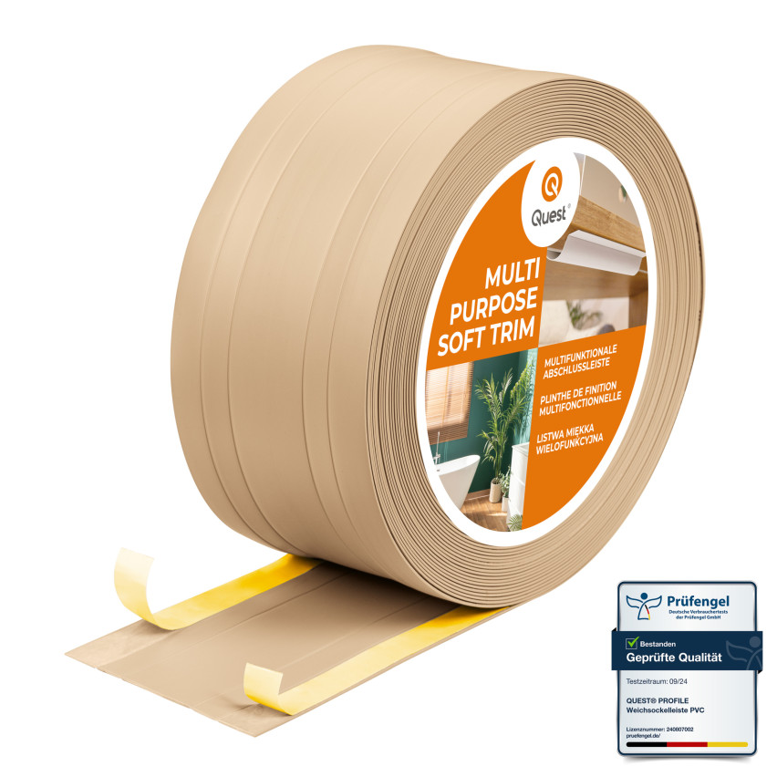 PVC-Multifunktionsleiste 2in1 – Selbstklebendes Abschlussprofil, 110Mm, Sandfarben