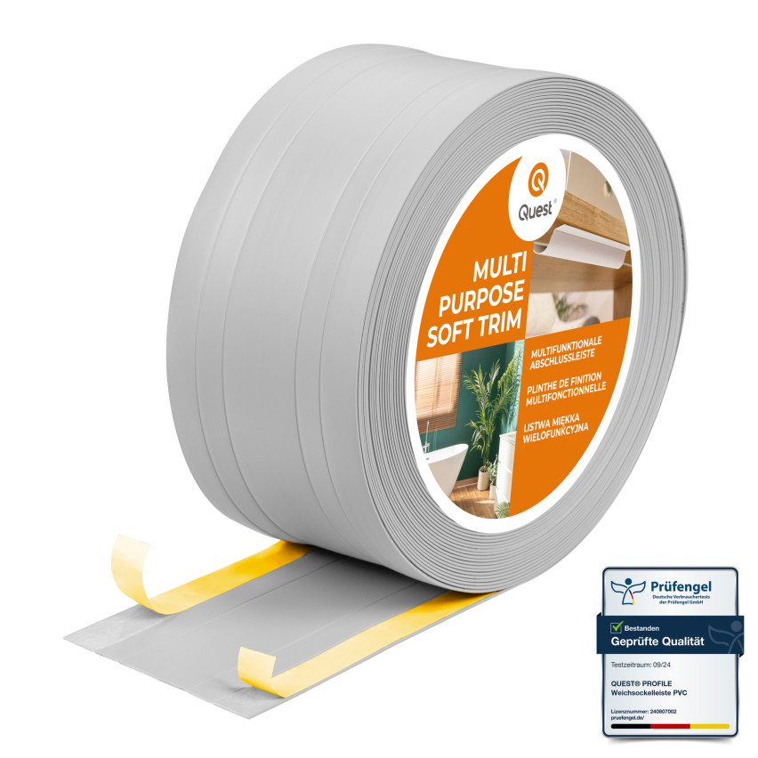 PVC-Multifunktionsleiste 2in1 – Selbstklebendes Abschlussprofil, 110Mm, Grau