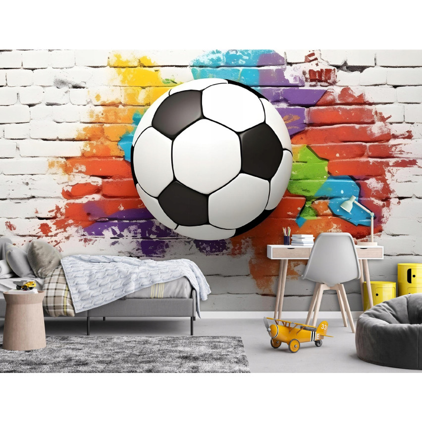 Wallpaper Fußball 3D Graffiti für Jungen Jugend Wallpaper 300X210