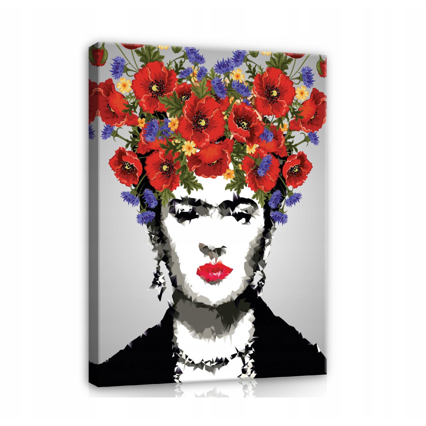 Frida Kahlo Wohnzimmer Bild Blumen groß 120x80