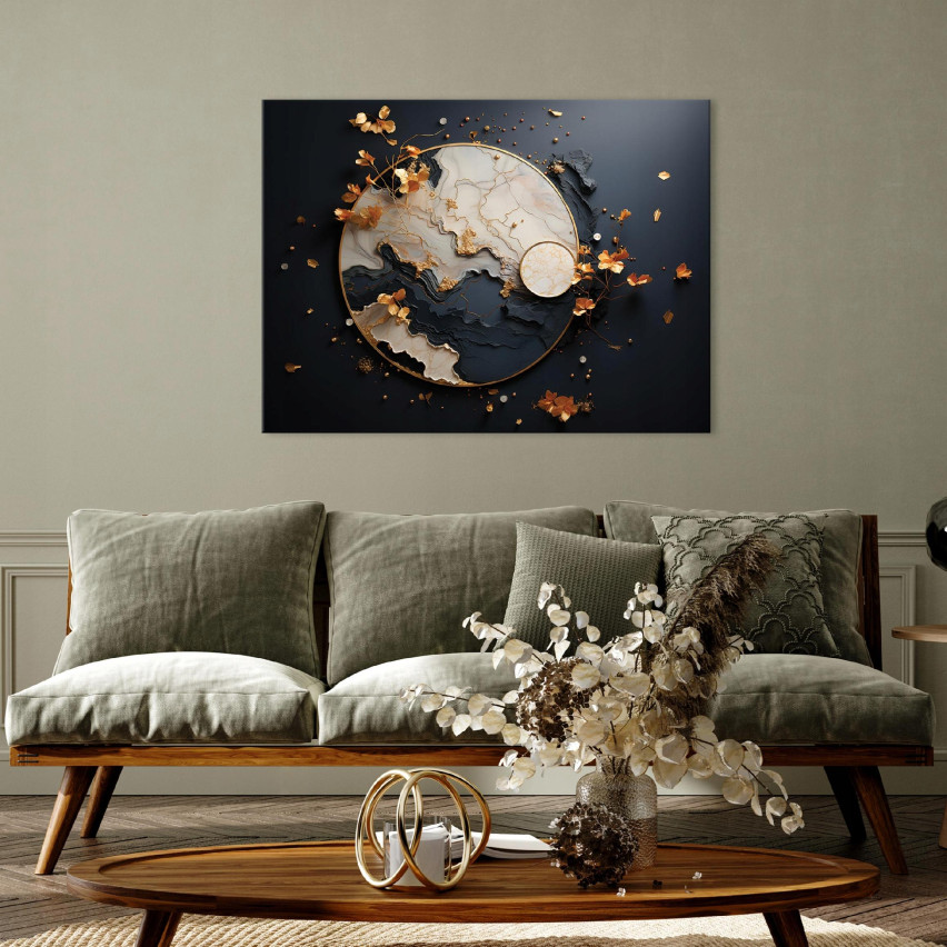 Bild ABSTRACTION BLACK MARMUR auf Leinwand Wand zum Wohnzimmer Schlafzimmer 120x80