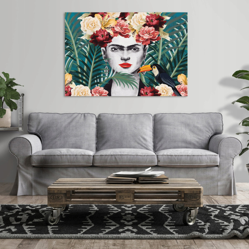 Frida Kahlo Leinwand Leafs Blumen 60x40