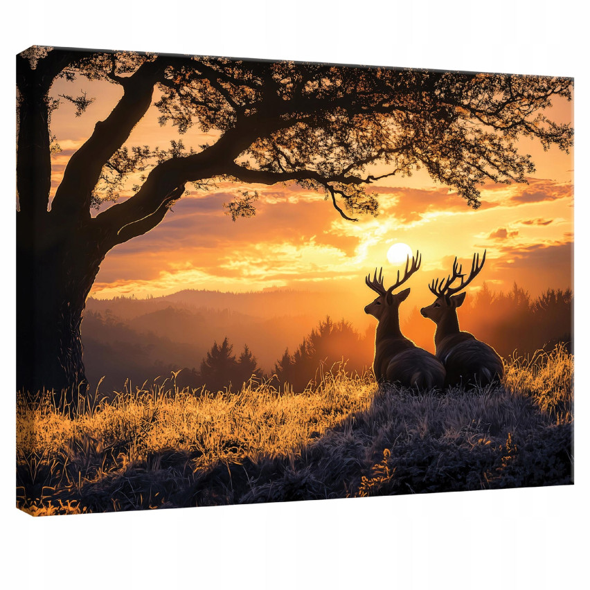 SCHLAFZIMMERBILD FÜR DAS WOHNZIMMER KÜCHE NATÜRLICHE HIRSCHANSICHT AUF WANDPANEL 40x30