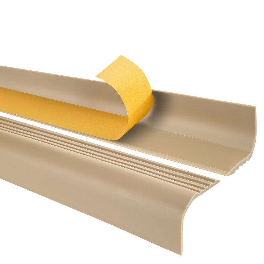 Rutschfestes Treppenprofil mit Kleber, 52x40mm, beige