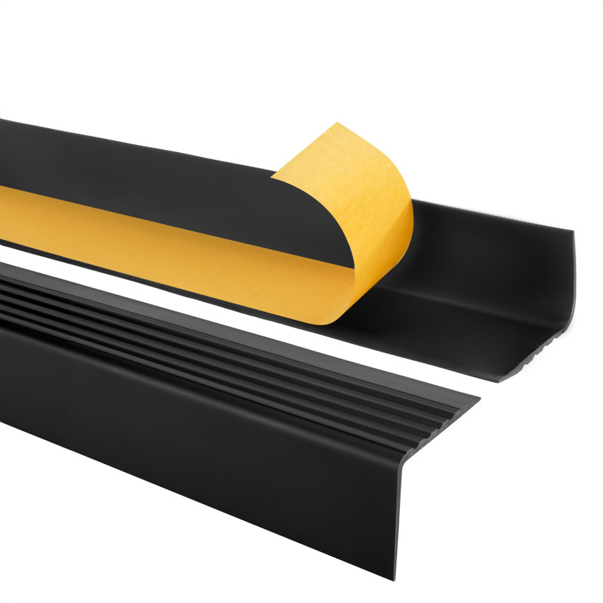 Rutschfestes Treppenprofil mit Kleber, 50x42mm, schwarz, 