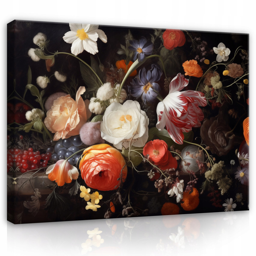 BILD VON BLUMEN BLAUER HINTERGRUND AUF BODEN WÄNDEN Schlafzimmer Schlafzimmer Wohnzimmer 60x40