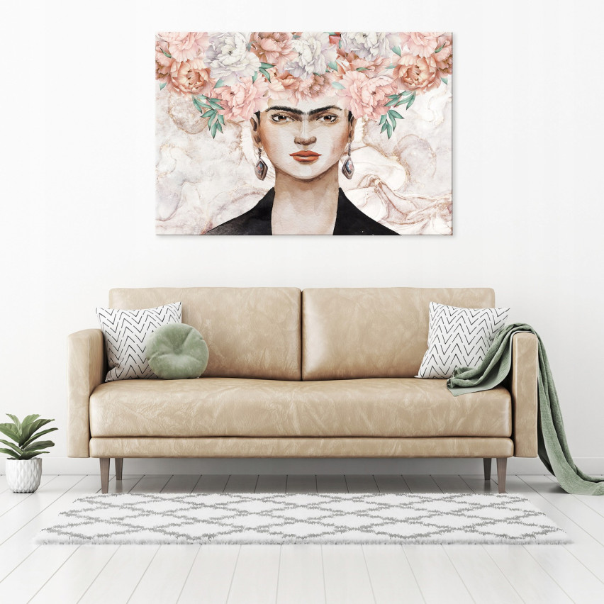 Frida Kahlo Leinwand Wandbild Blumen 100x70