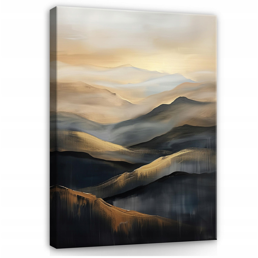 ABSTRACT GOLDEN BLACK ABSTRACT ON WALL PANEL FOR SITTING ROOM 40x30
