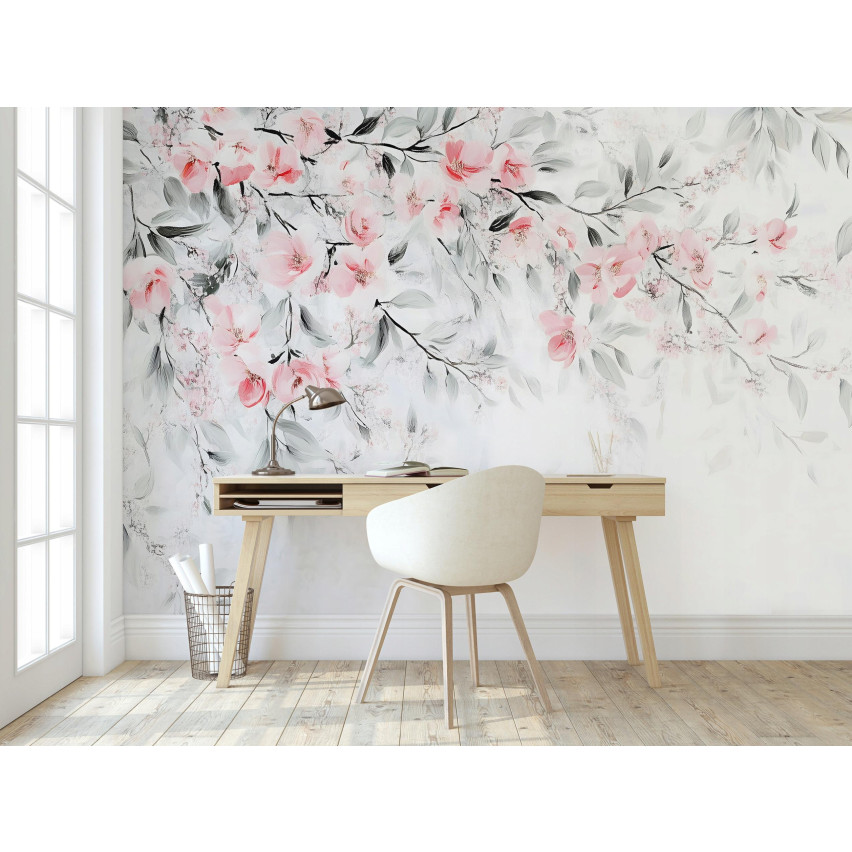 Kirschblüte Grüne Blätter für Schlafzimmer Wohnzimmer Tapete 350X250