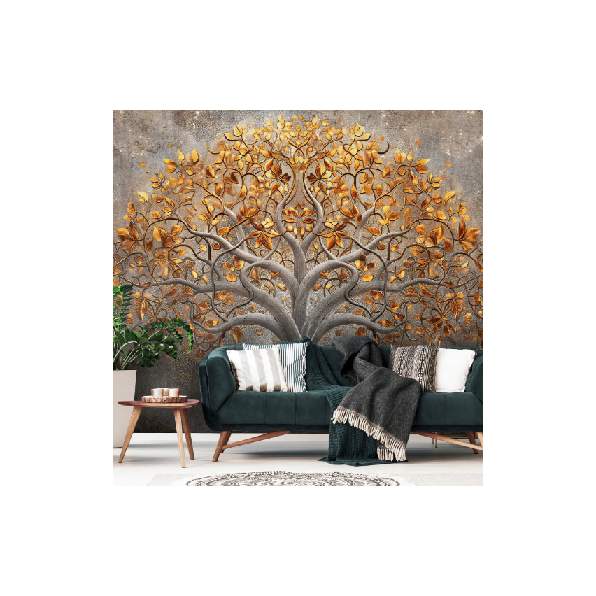 Fototapete Baum des Lebens Blumen Abstrakt Für Schlafzimmer Wohnzimmer Tapete 150X105