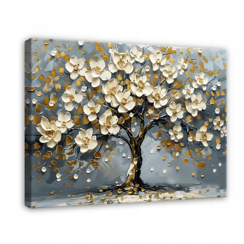 LIVING TREE OF LIFE FLOWERS IN THE SITTING ROOM ON A WALL PANEL 60x40