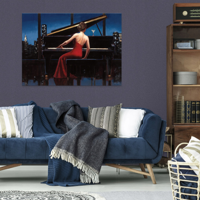 Leinwandgemälde Frau Musik Klavier 60x40
