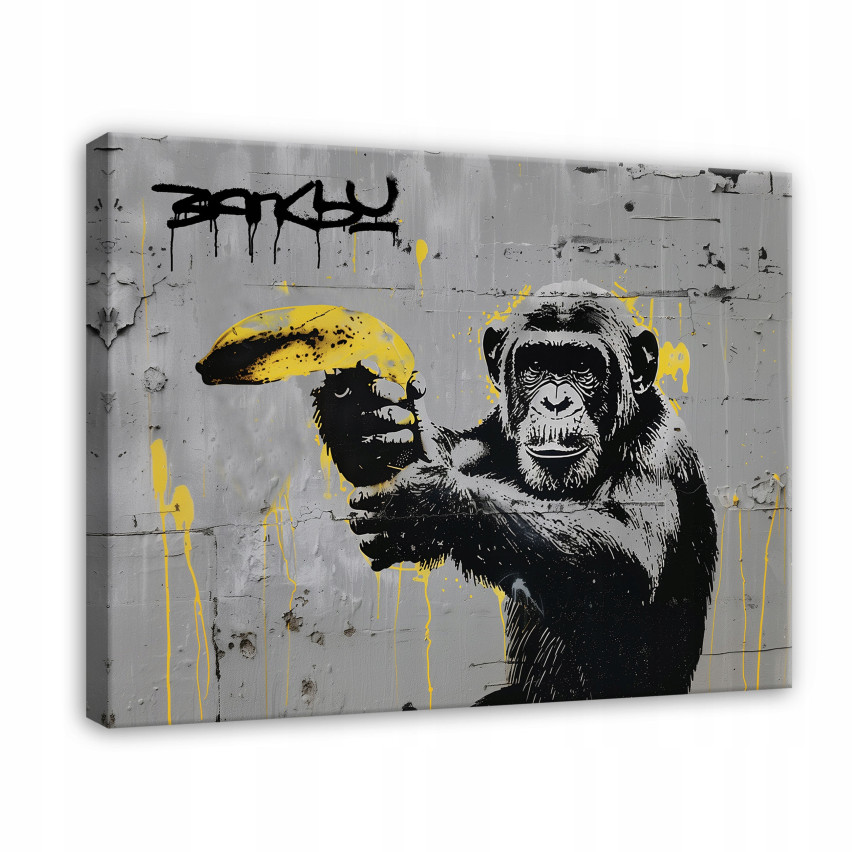 BANKSY MAPA STREET ART GRAFFITI MODERN AUF WANDPLATTE 120x80