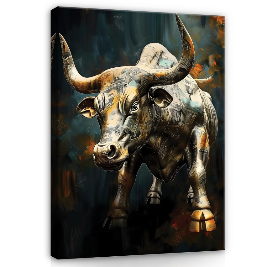 Motivationswandbild Geld Stier Schlafzimmer Schlafzimmer Wohnzimmer 120x80