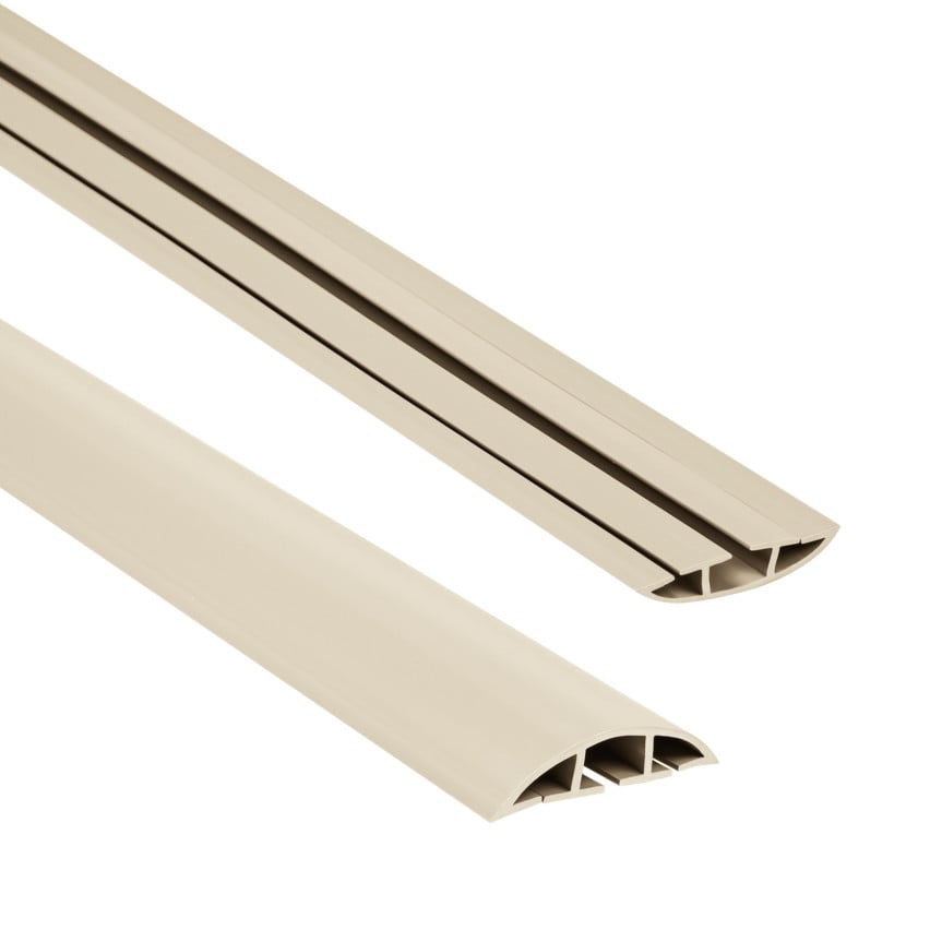 PVC-Kabelkanäle - 200 cm, halbrund, beige