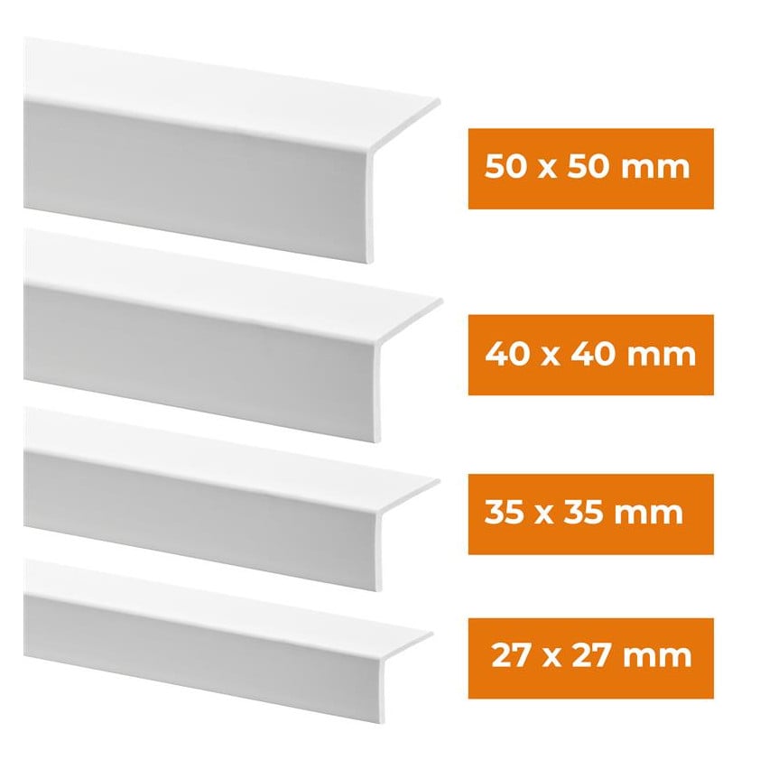 PVC Winkelprofil, Kunststoff, Kantenschutz, weiß