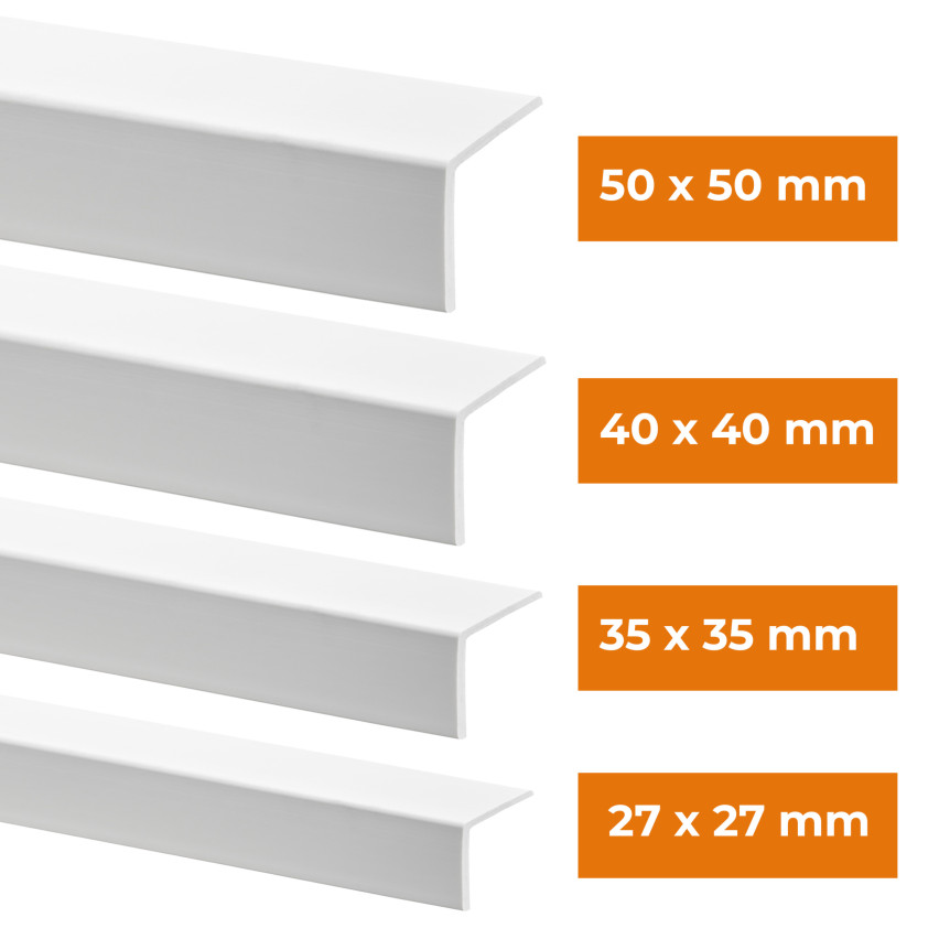 PVC Winkelprofil, Selbstklebend Kunststoff, Kantenschutz, grau