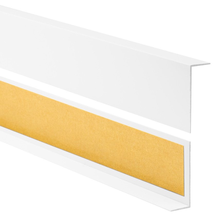 PVC-Eckprofil ungleichschenklig, selbstklebender Kantenschutz, Eckschutz, weiß