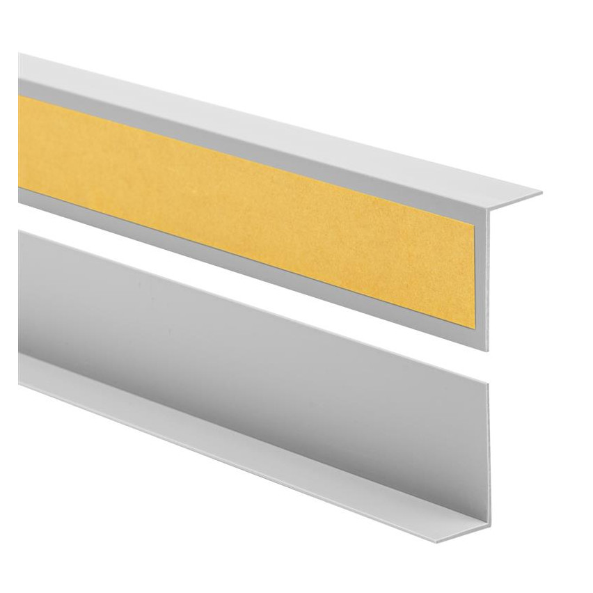 PVC-Eckprofil, ungleich, außen aufgeklebt, Eckschutz, grau