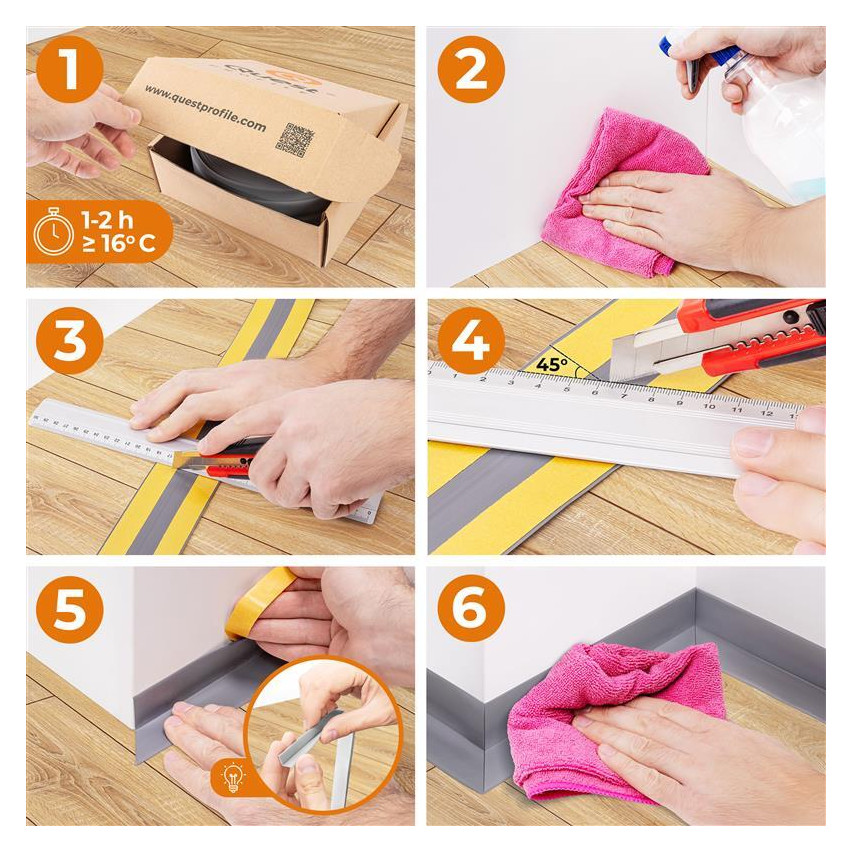 Selbstklebende PVC-Finishleiste, goldfarben