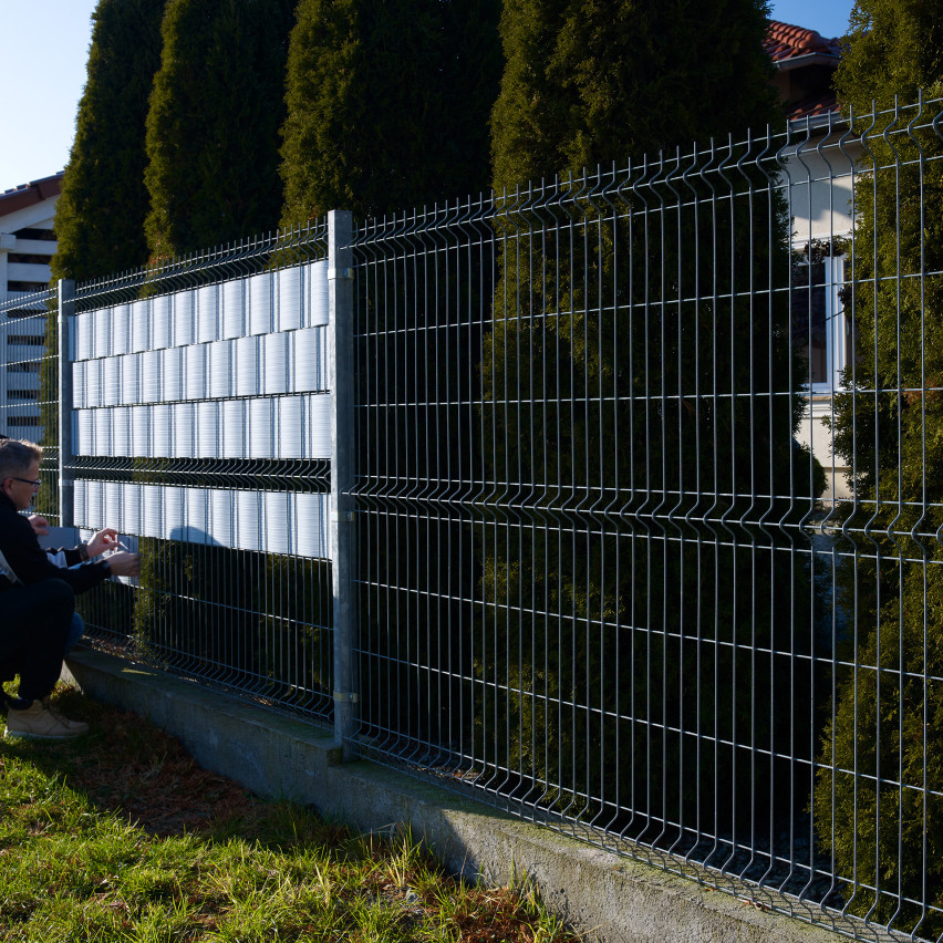 Hart-PVC Sichtschutzstreifen Sichtschutz Rolle Doppelstabmatten Zaun Gartenzaun Streifen  Höhe 19cm  Stärke: 1,2mm, Grau 