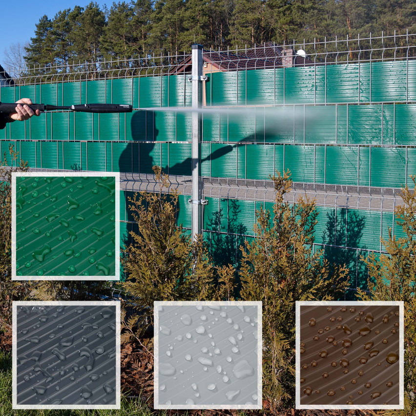 Hart-PVC Sichtschutzstreifen Sichtschutz Rolle Doppelstabmatten Zaun Gartenzaun Streifen  Höhe 19cm  Stärke: 1,2mm, Grau 