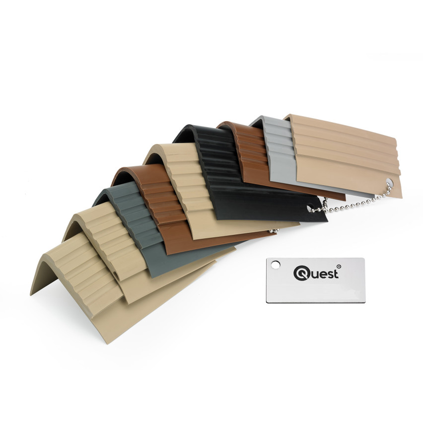 Treppenkantenprofil, Selbstklebend, PVC, Kunststoff, Antirutsch-Profil, Winkelprofil, 40x25mm, weiß