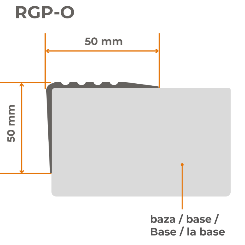 Warnschutz-Treppenprofil RGP-O 50x50 mm 150 cm gelb