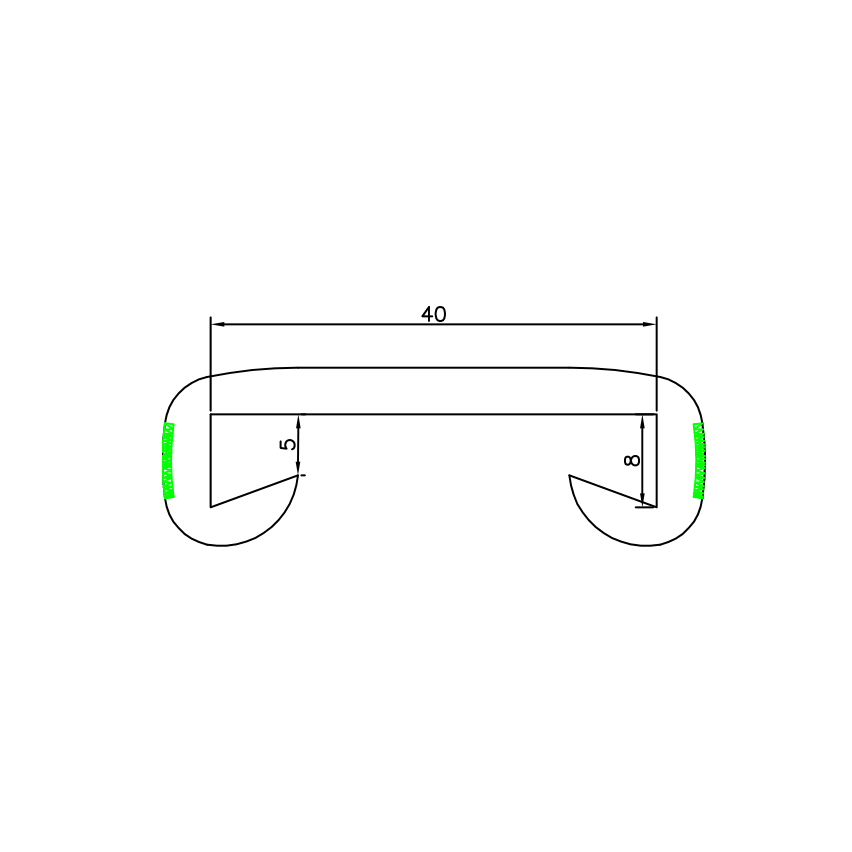 Handlauf PVC, Treppenhandlauf, Treppengeländer, FOTO, 40x8mm, braun, 1m