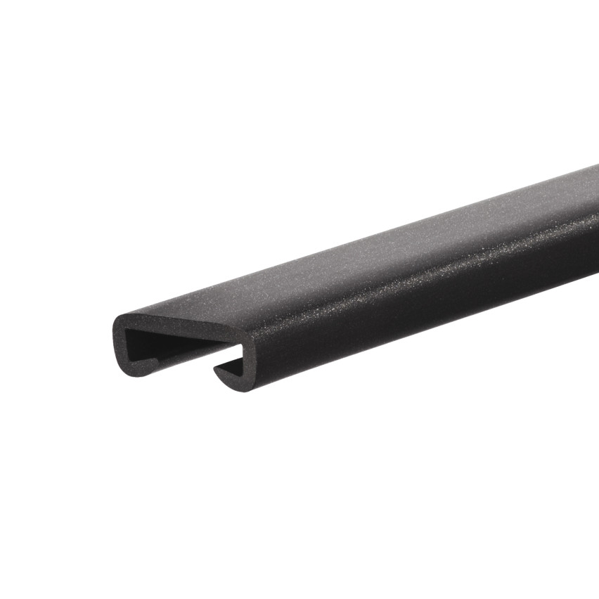 Handlauf PVC, Treppenhandlauf, Treppengeländer, PREMIUM, 40x8mm, schwarz/silber, 1m